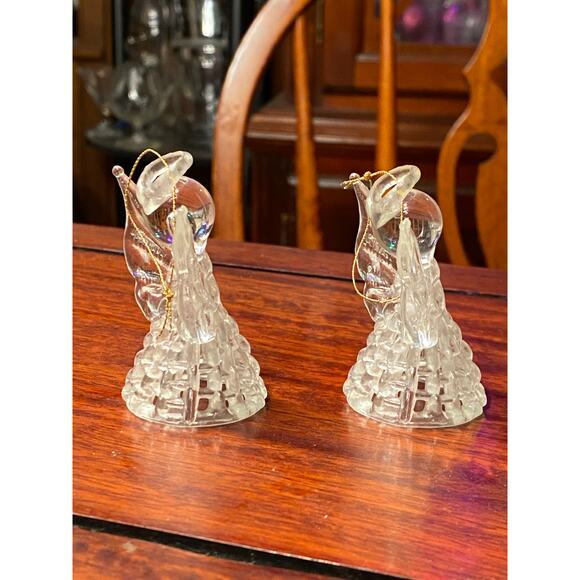 VTG Hong Kong Set of 4 Plastic "crystal" Angel Christmas Ornaments 2.5 in tall - Picture 8 of 14